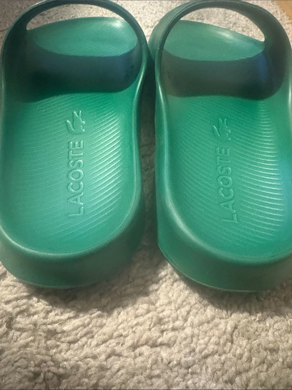 Lacoste Green Crocodile Slide Sandals, Men’s Size 9